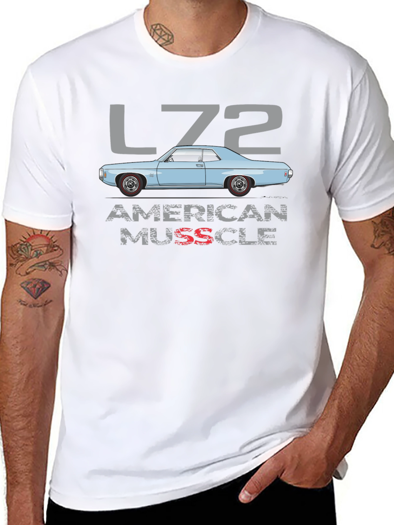 L72 American Muscle Car Graphic T-Shirt