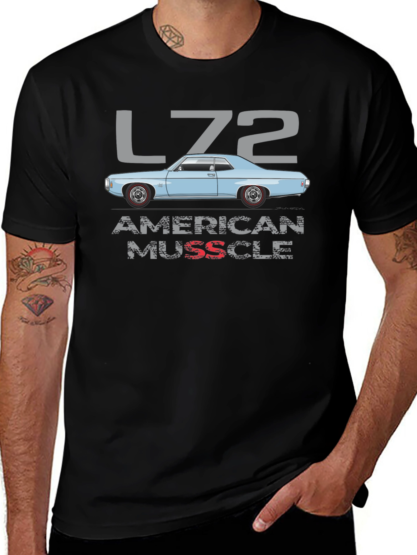 L72 American Muscle Car Graphic T-Shirt