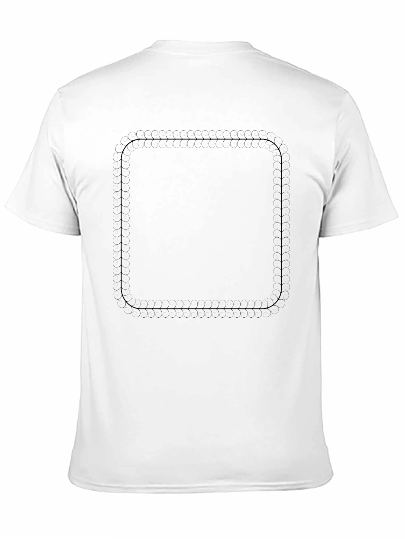 Mens Black Rounded Square Graphic Tee