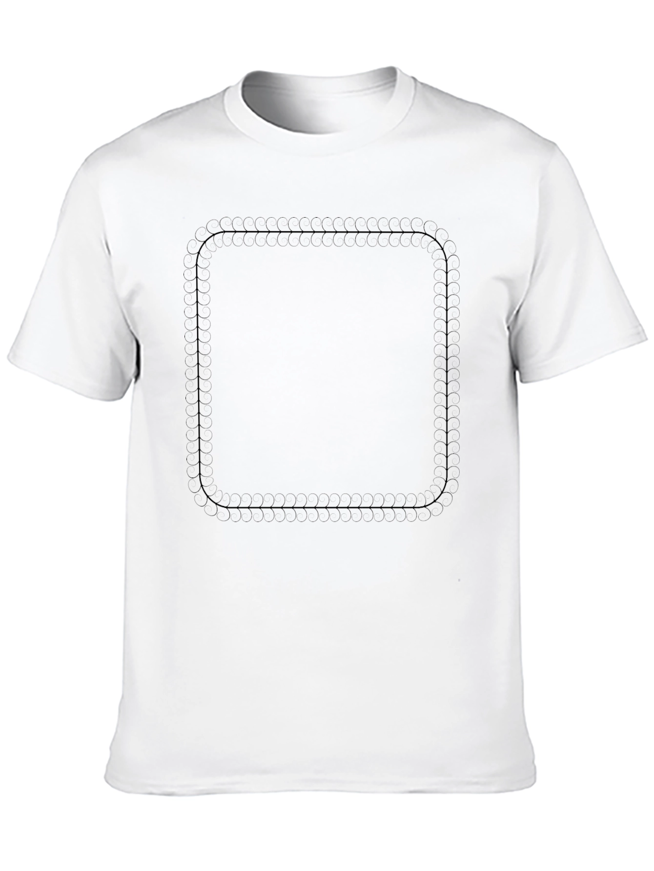 Mens Black Rounded Square Graphic Tee