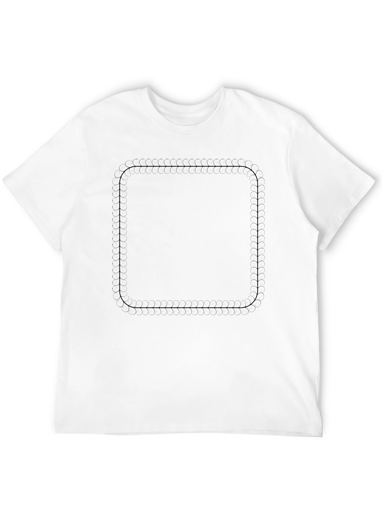 Mens Black Rounded Square Graphic Tee