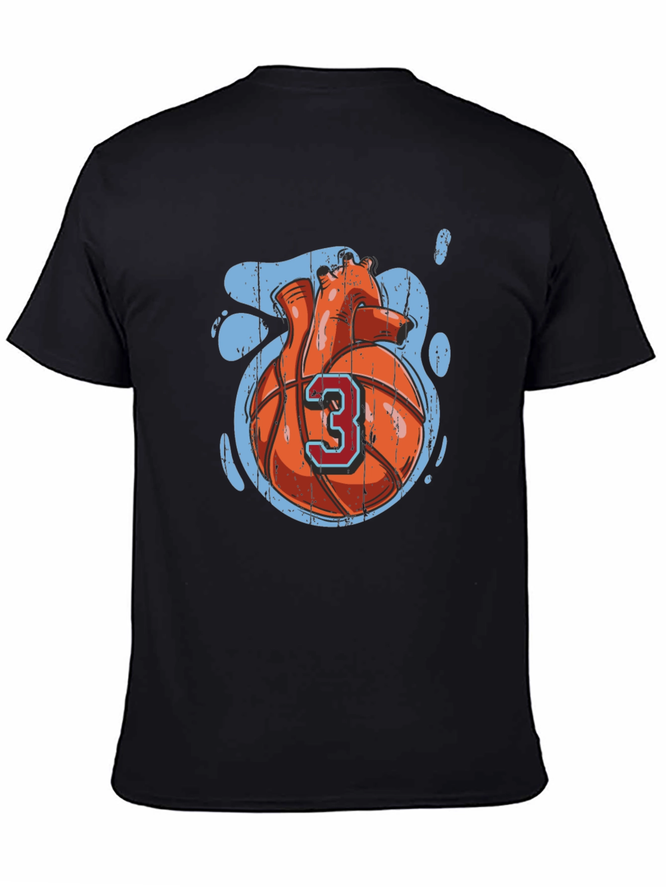 Heart Basketball T-Shirt - Black