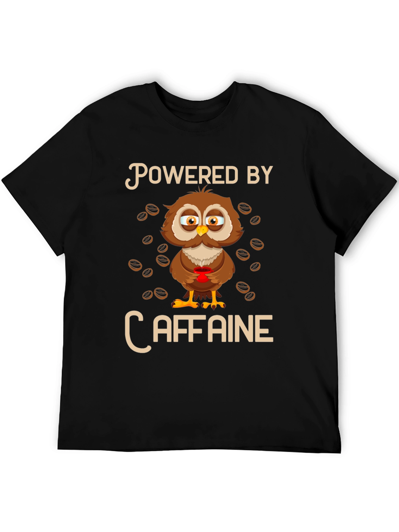 Powered By Caffeine Owl T-Shirt