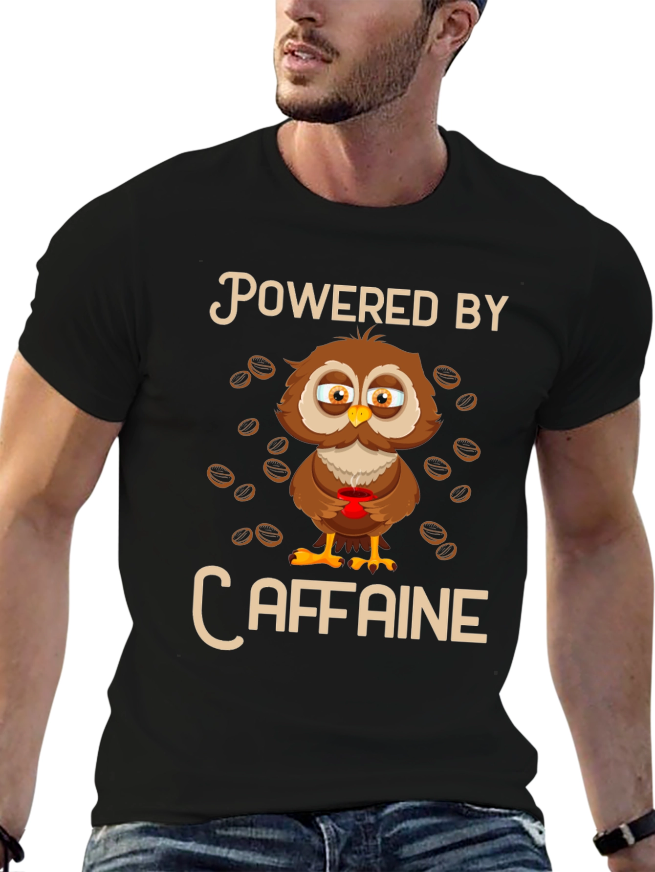Powered By Caffeine Owl T-Shirt
