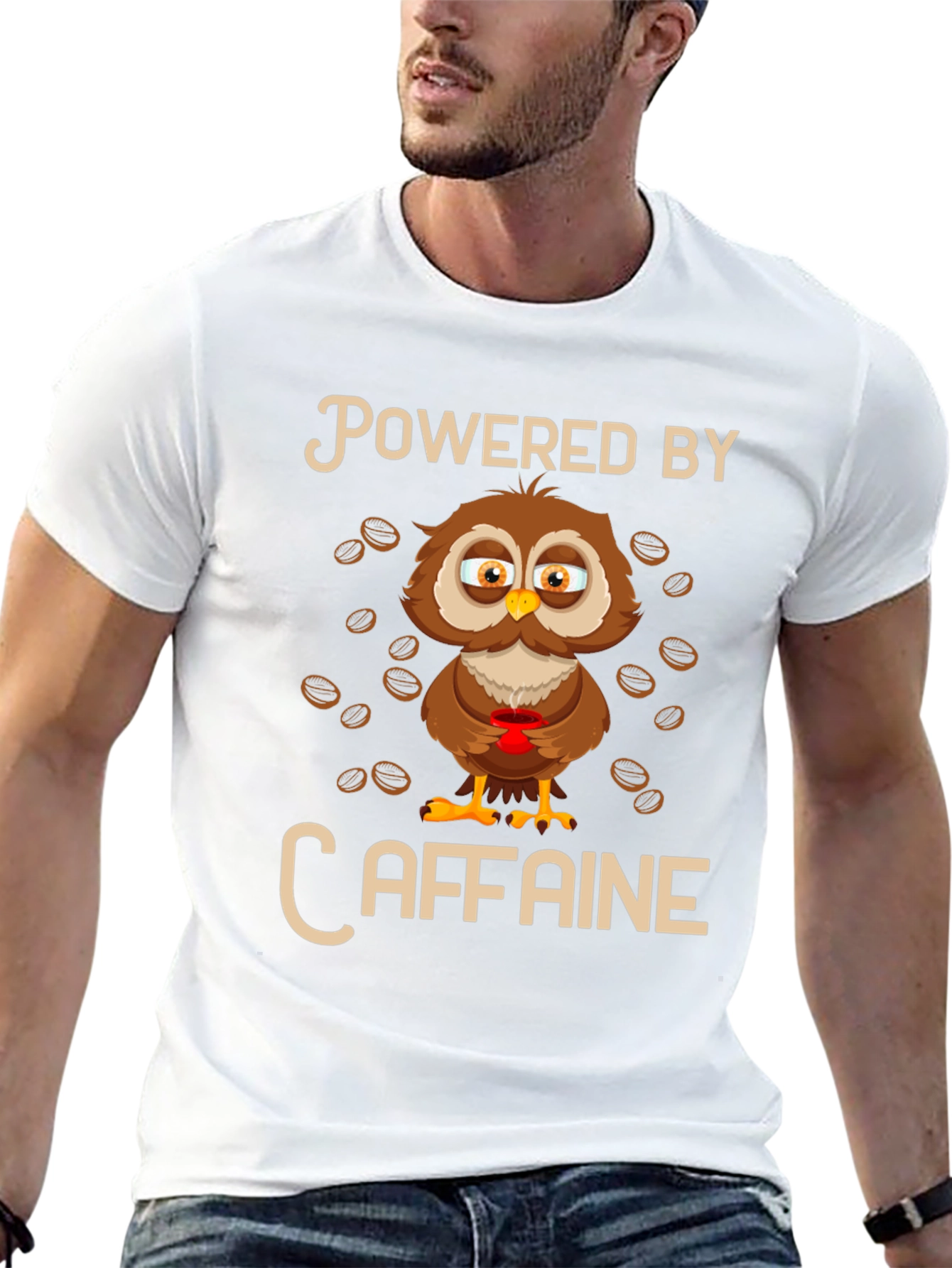 Powered By Caffeine Owl T-Shirt