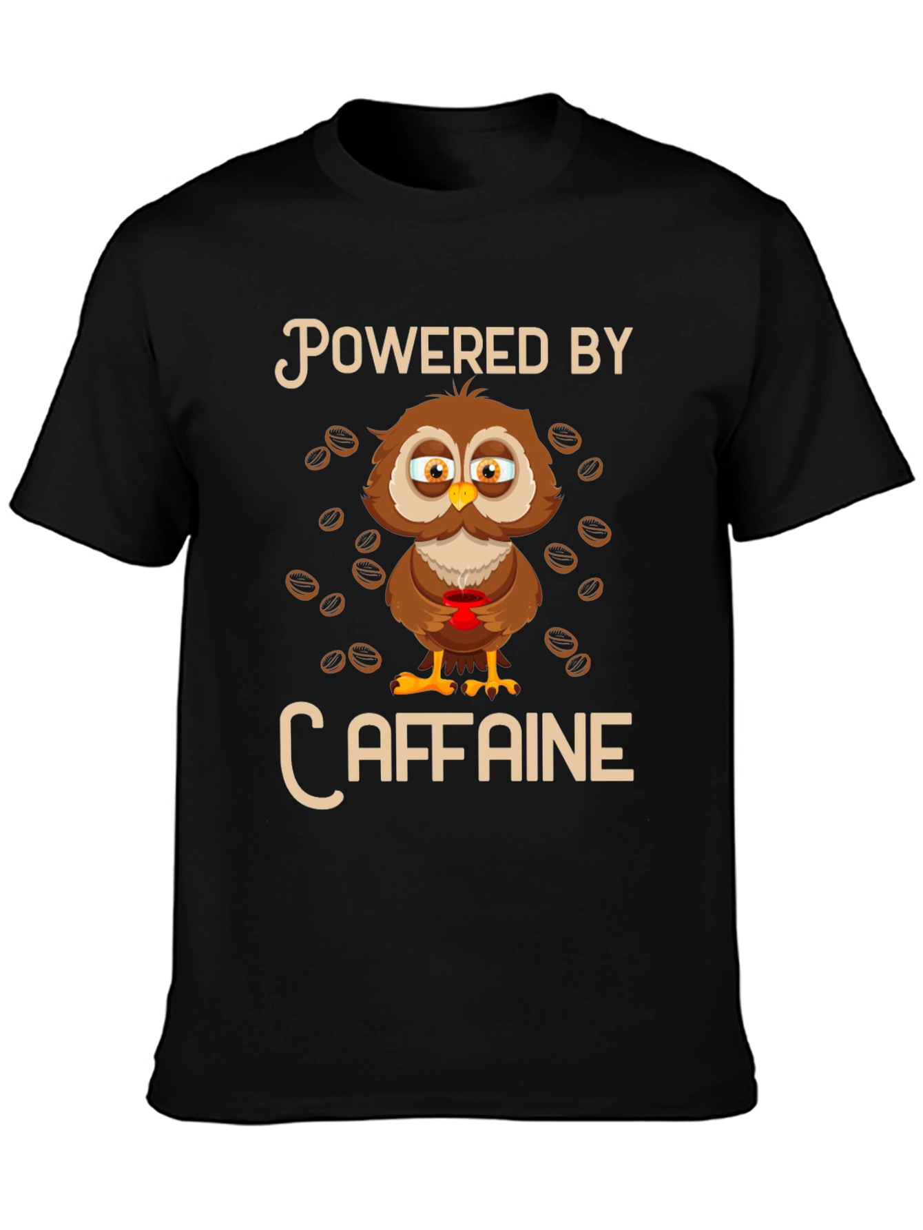 Powered By Caffeine Owl T-Shirt
