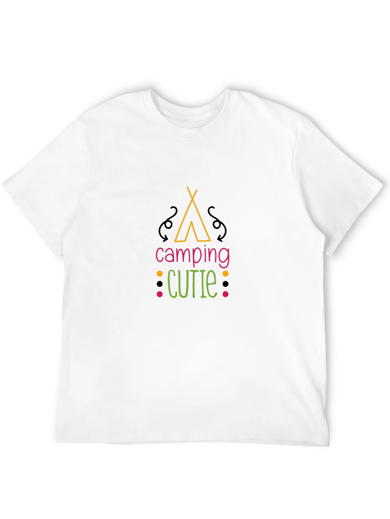 Camping Cutie Graphic Black T-Shirt