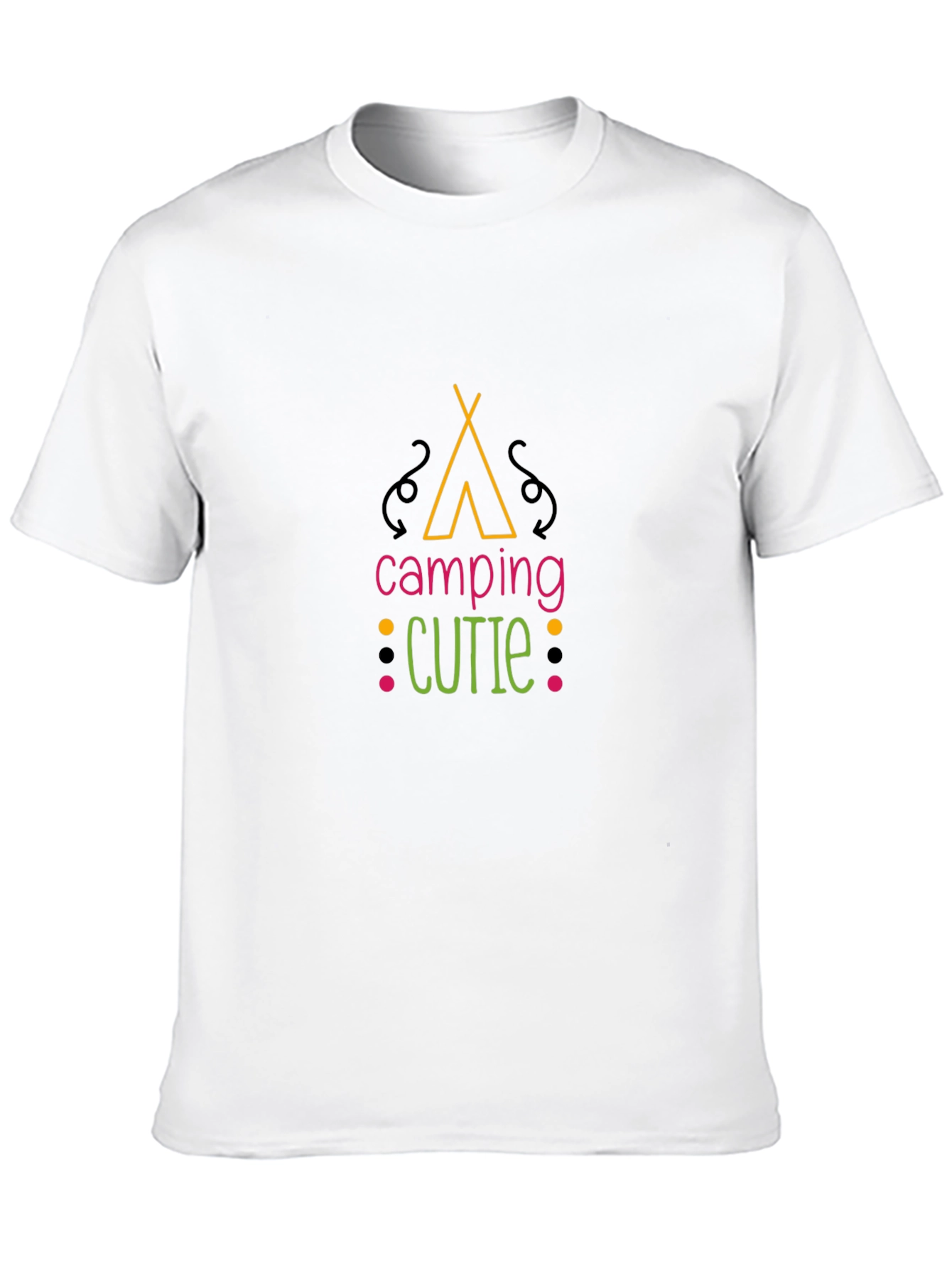 Camping Cutie Graphic Black T-Shirt