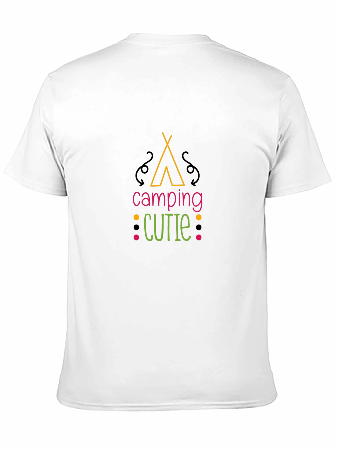 Camping Cutie Graphic Black T-Shirt