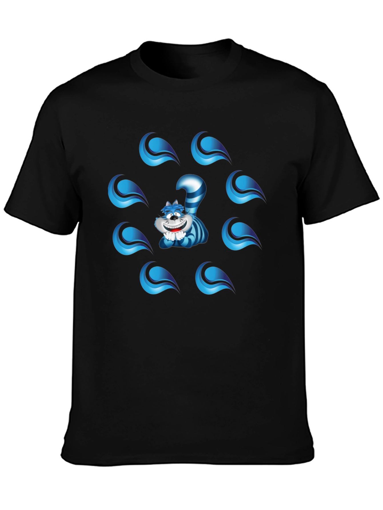 Cheshire Cat Graphic T-Shirt - Mens Black Tee