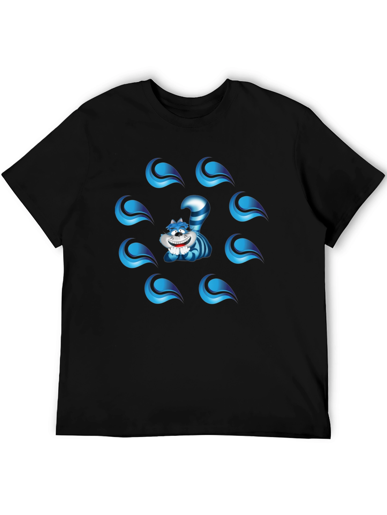 Cheshire Cat Graphic T-Shirt - Mens Black Tee