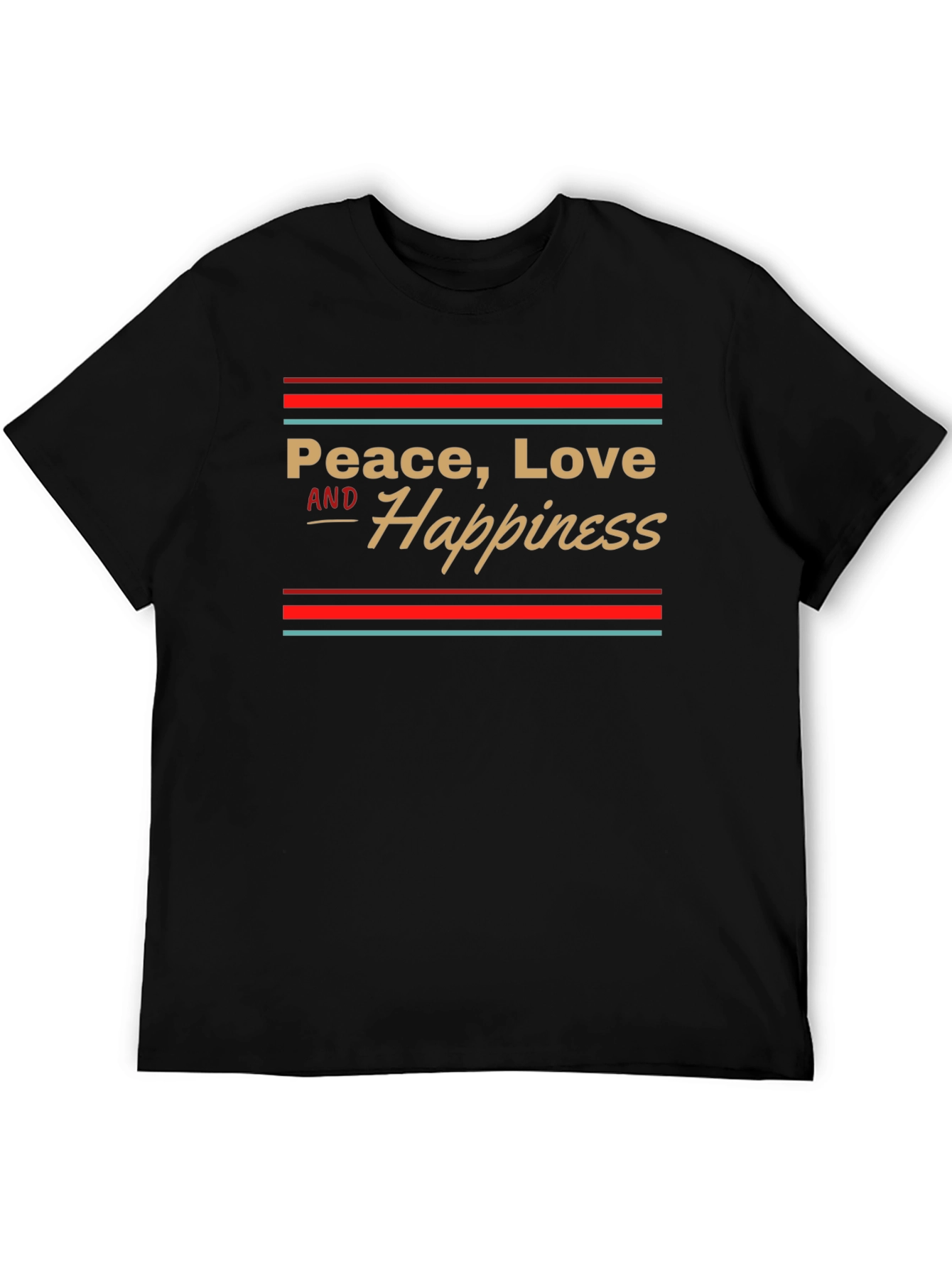 Peace Love Happiness T-Shirt - Retro Design