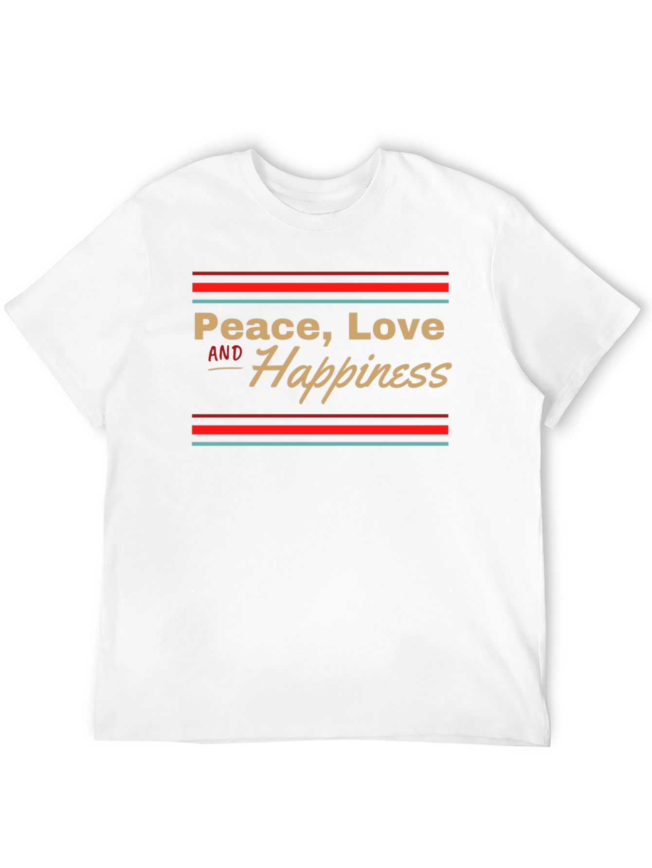 Peace Love Happiness T-Shirt - Retro Design
