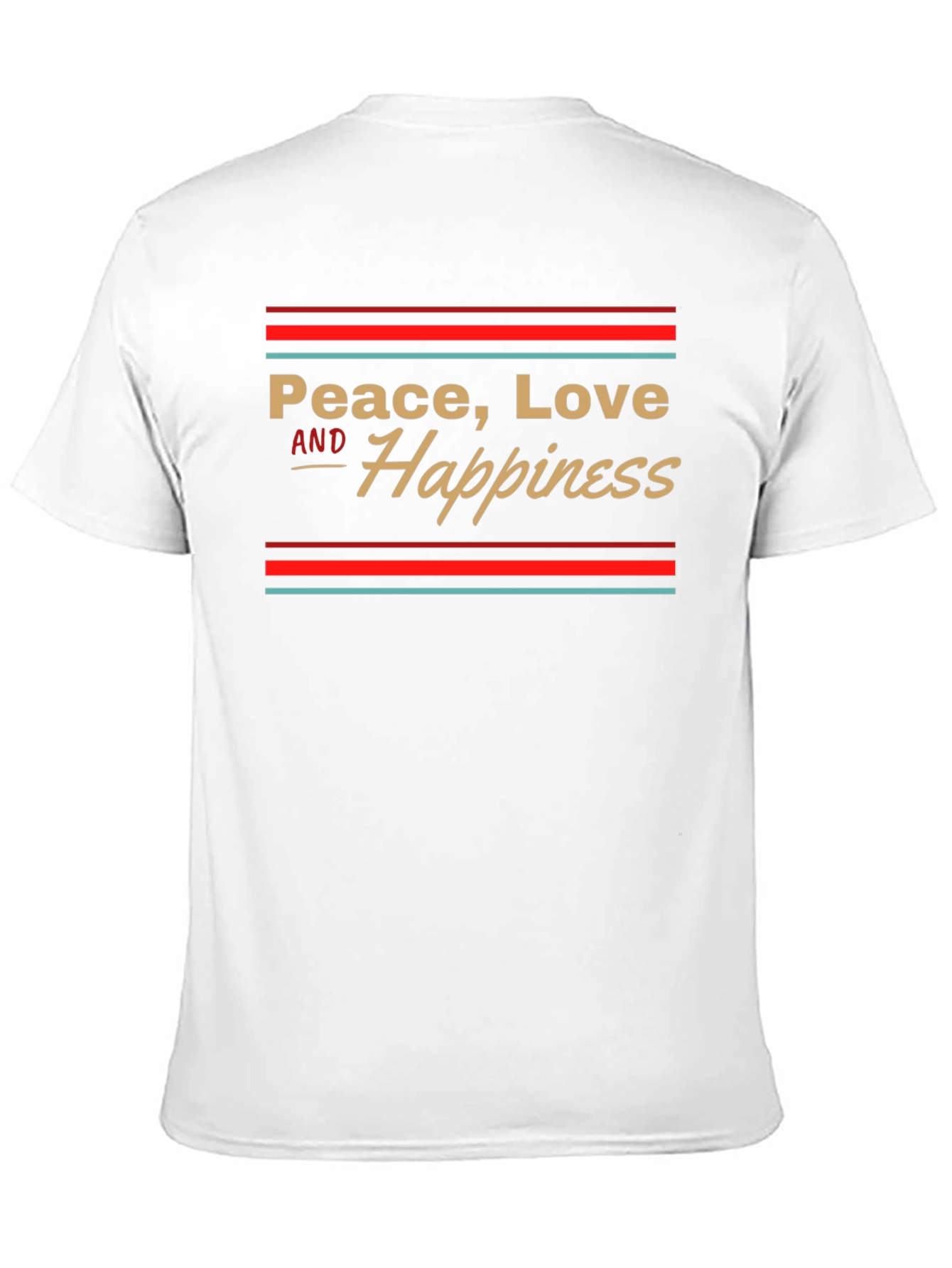 Peace Love Happiness T-Shirt - Retro Design