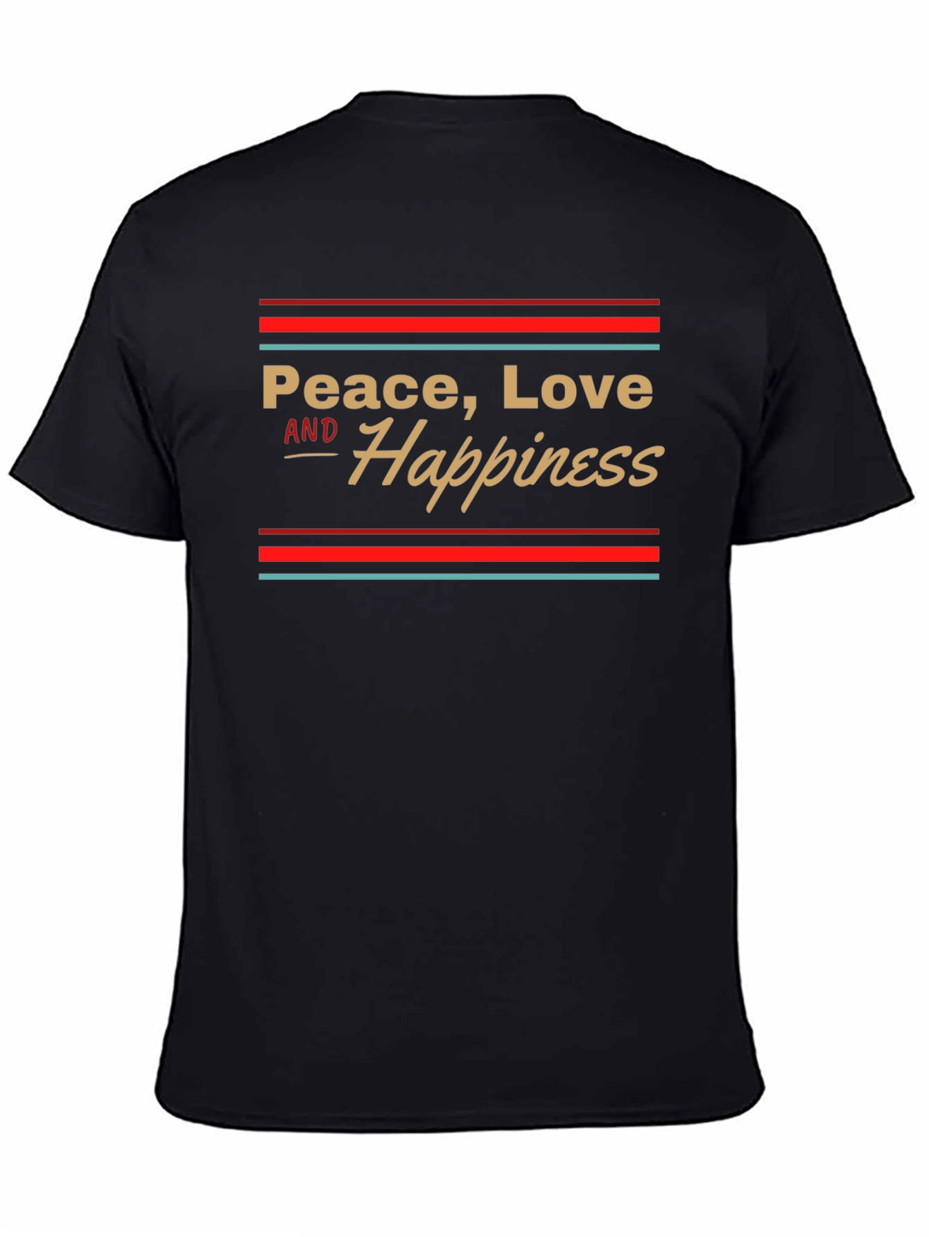 Peace Love Happiness T-Shirt - Retro Design