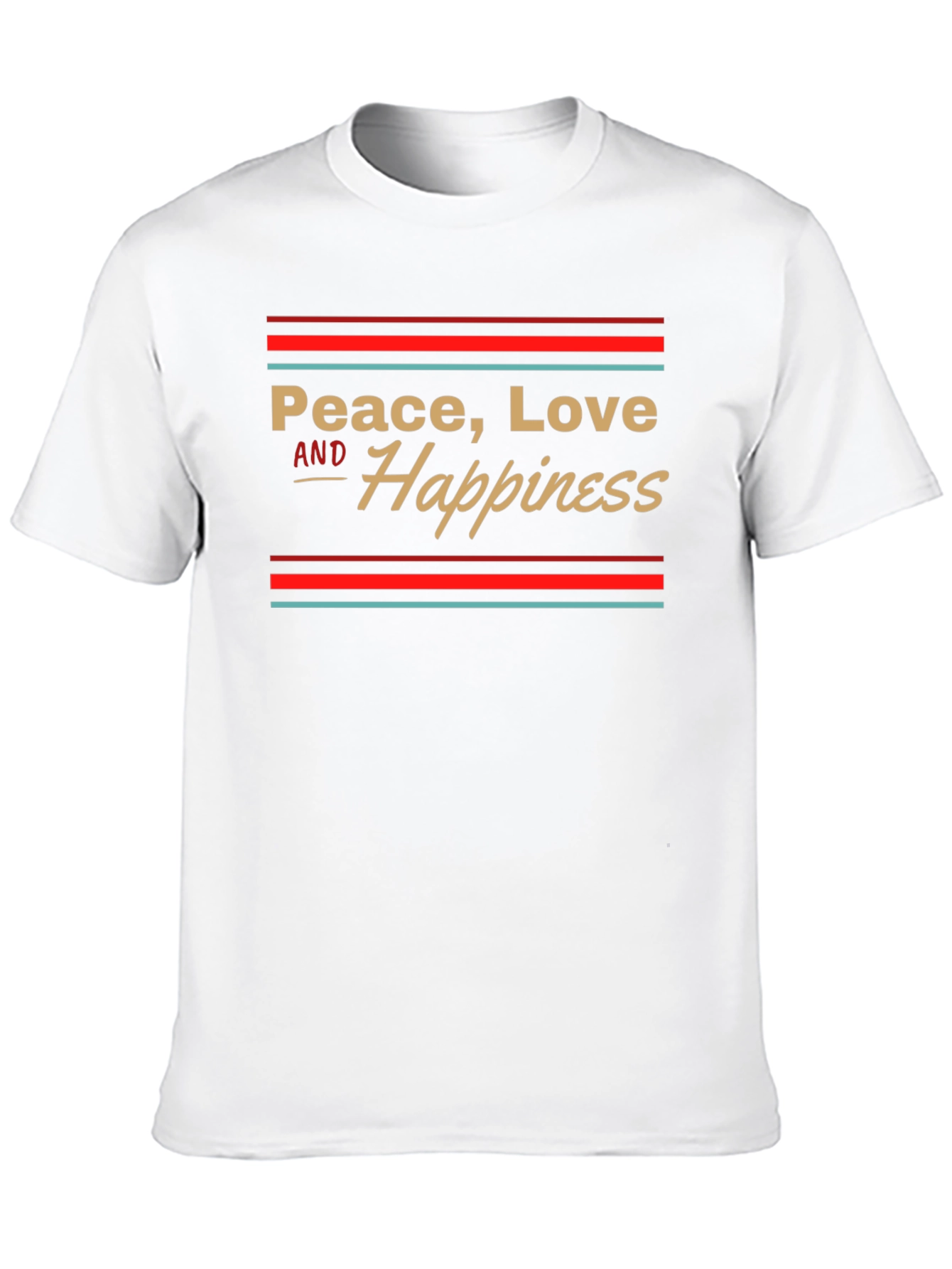 Peace Love Happiness T-Shirt - Retro Design