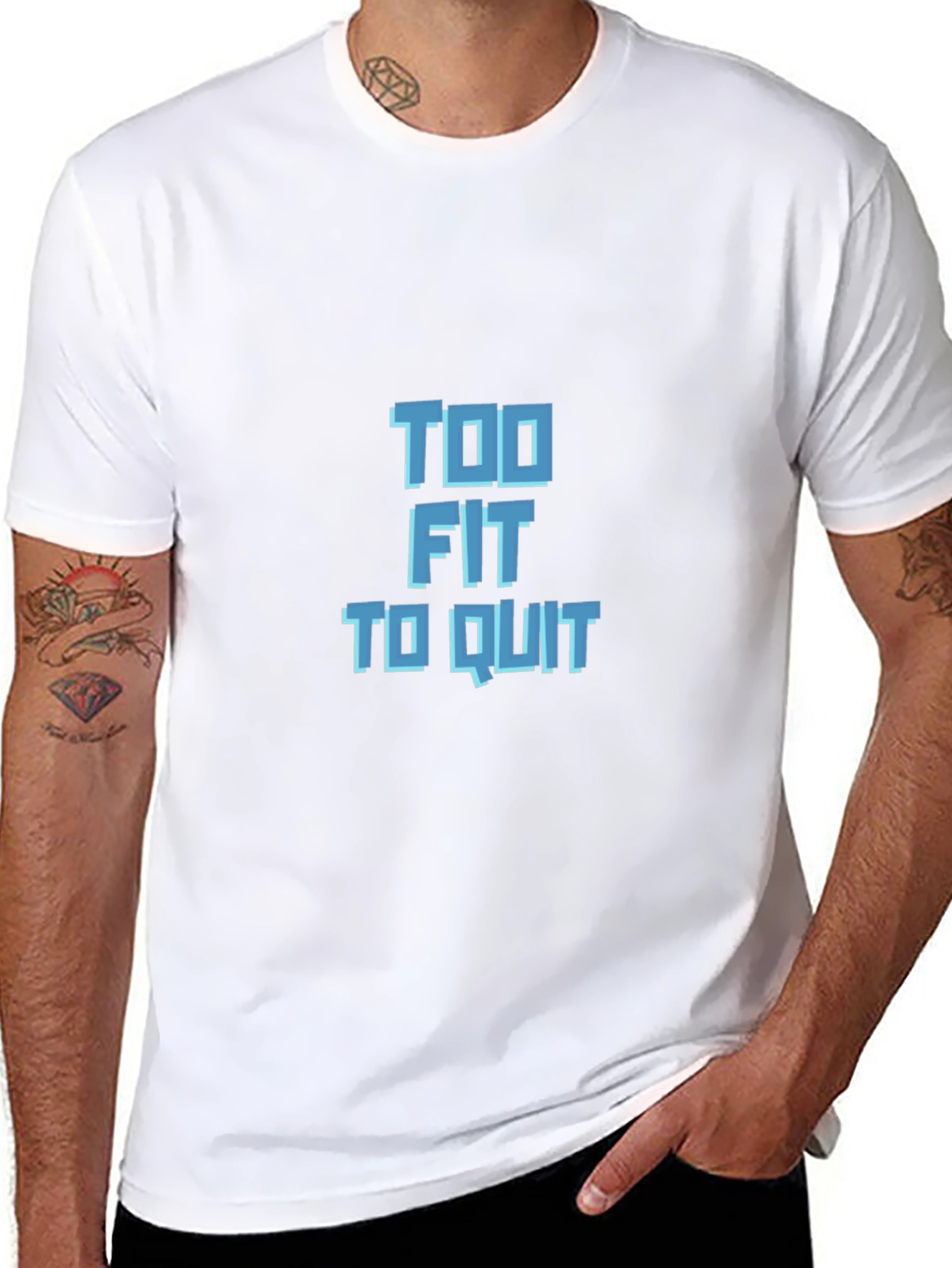 Too Fit to Quit Graphic Tee - Black