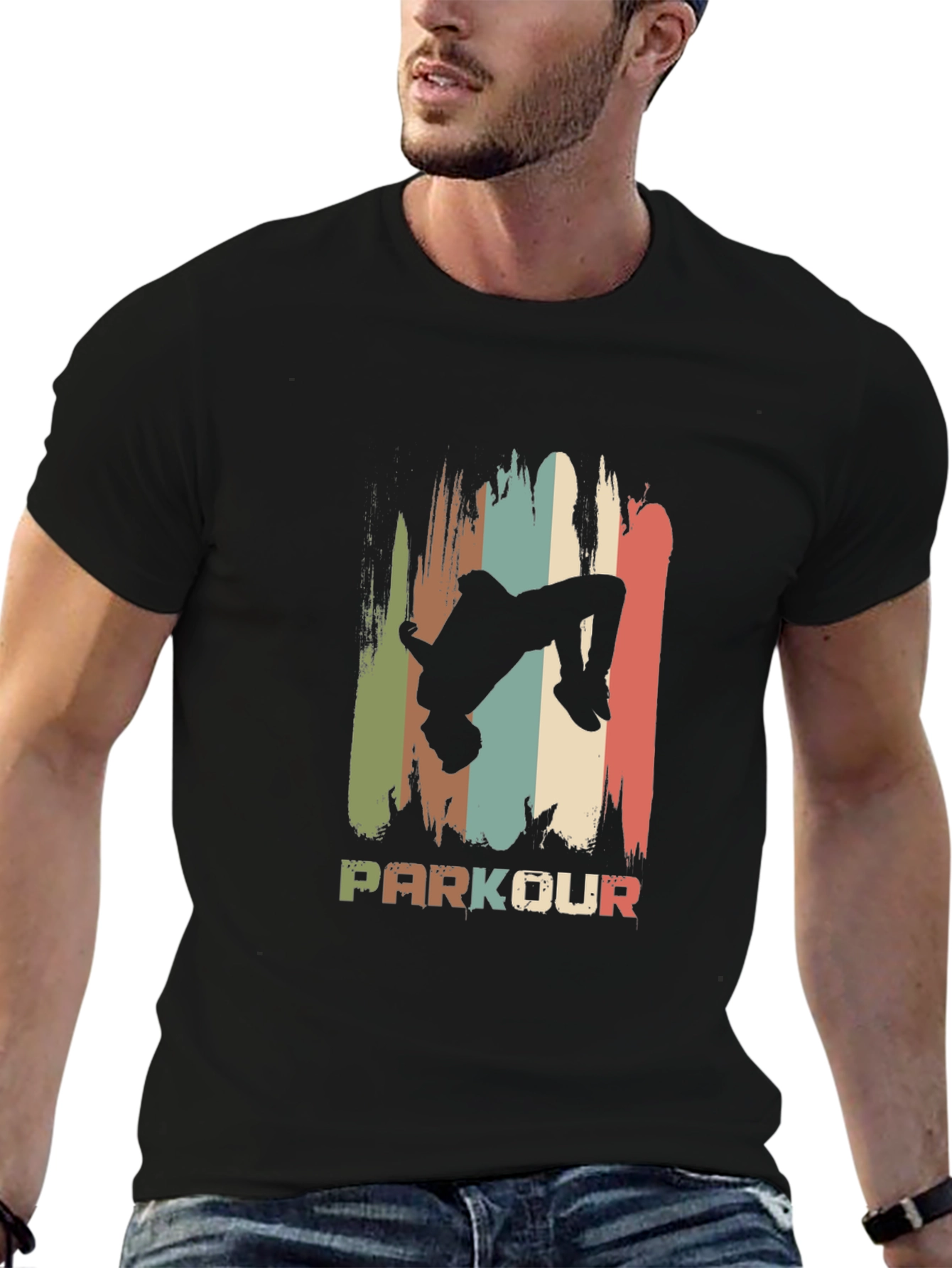 Parkour Retro Style Black T-Shirt