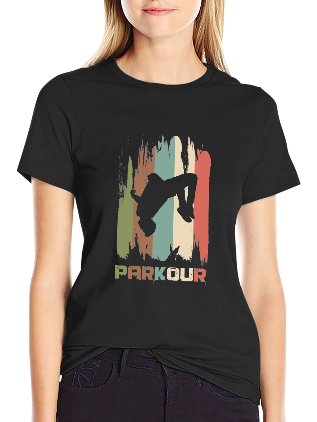 Parkour Retro Style Black T-Shirt
