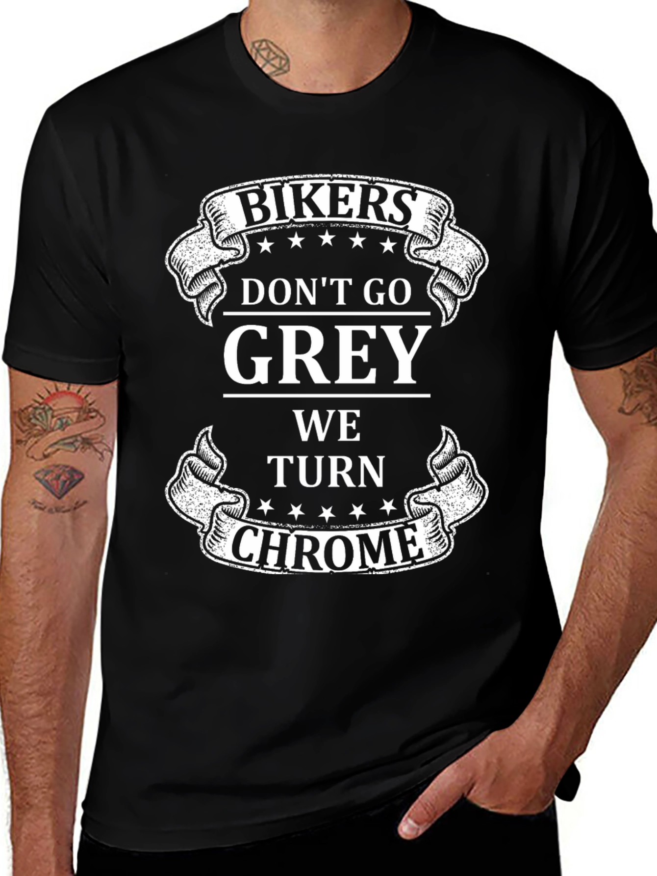 Bikers Dont Go Grey We Turn Chrome T-Shirt