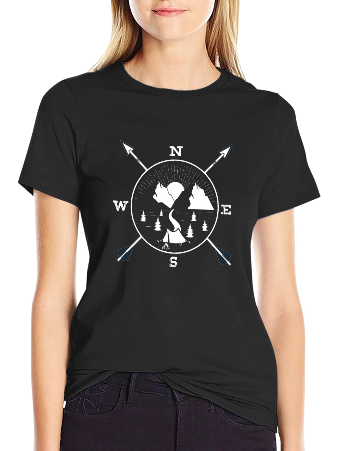 Adventure Compass Graphic Tee - Black