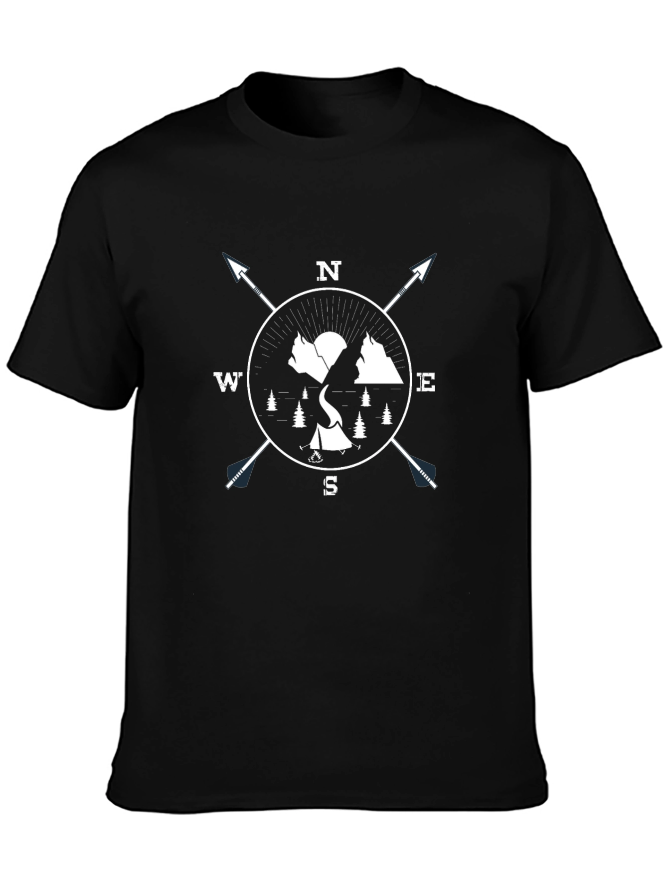 Adventure Compass Graphic Tee - Black