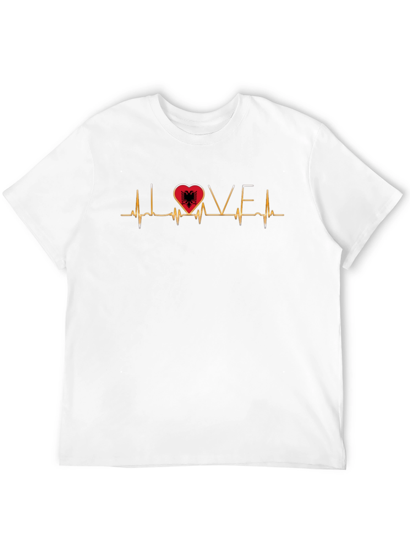 Albania Love Heartbeat Black T-Shirt