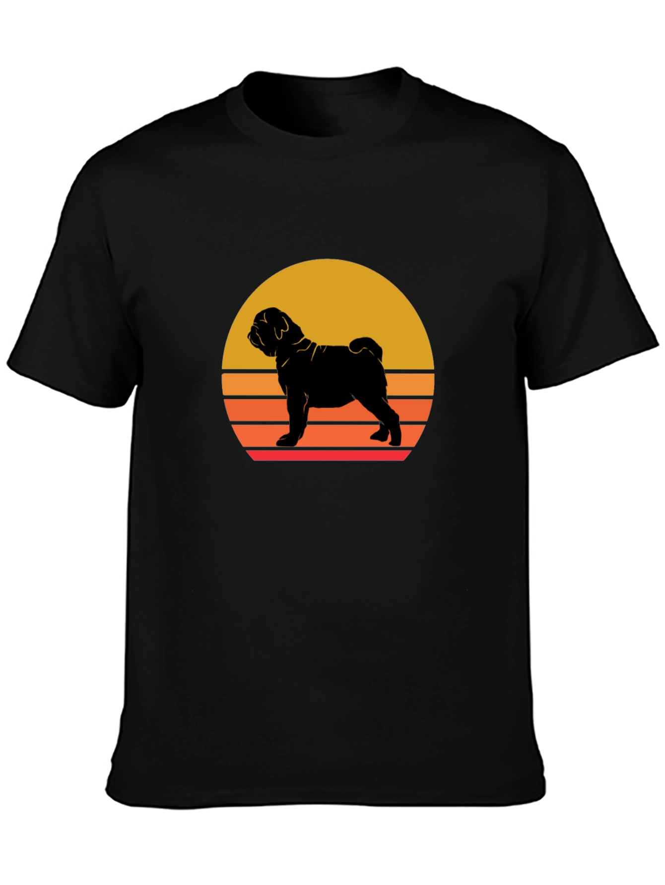 Sunset Dog Graphic Tee - Shar Pei Silhouette