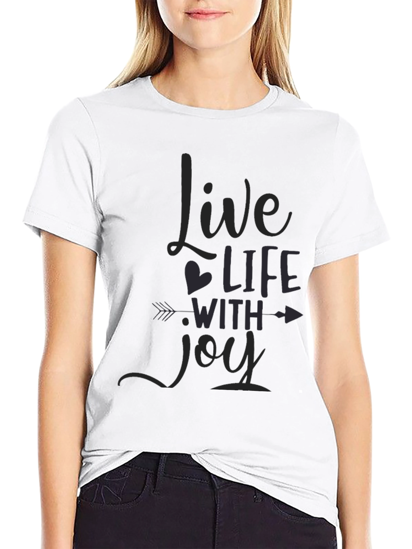 Live Life With Joy Black T-Shirt