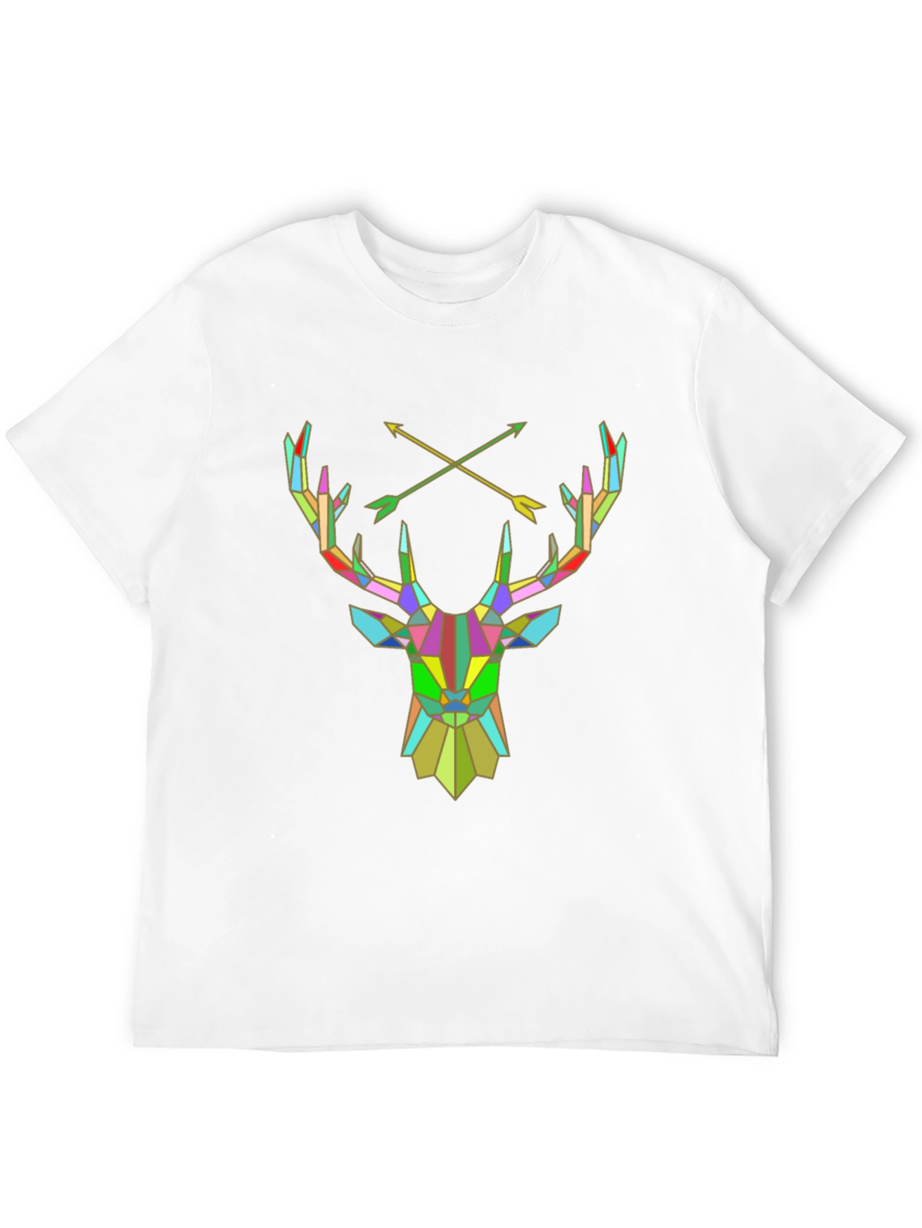 Geometric Deer T-Shirt - Mens Black Tee