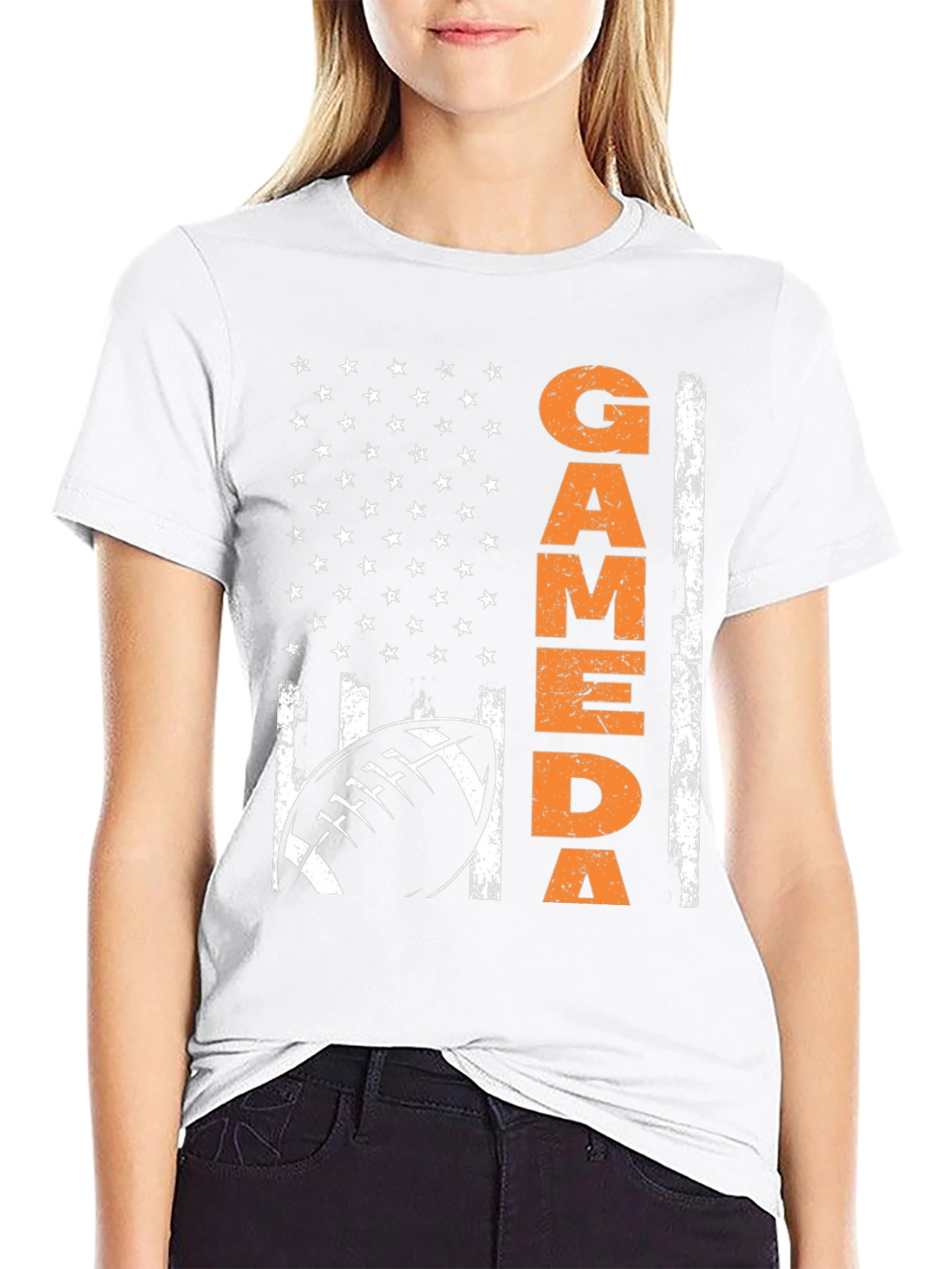 Game Day Football American Flag T-Shirt