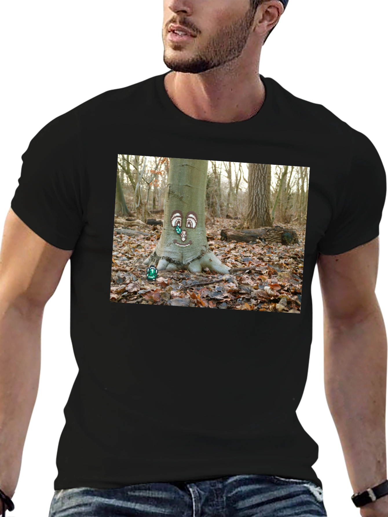 Whimsical Tree Face Graphic Tee - Nature Lovers T-Shirt
