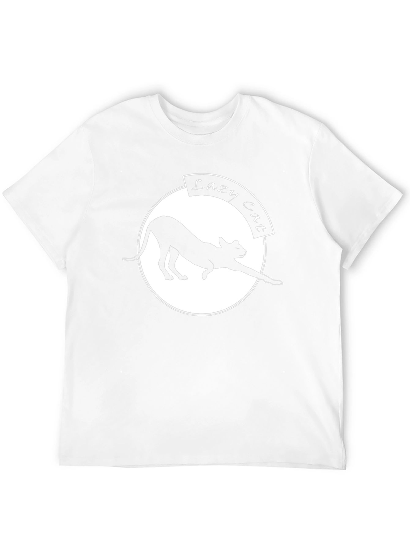 Lazy Cat Graphic Tee - Black Casual T-Shirt