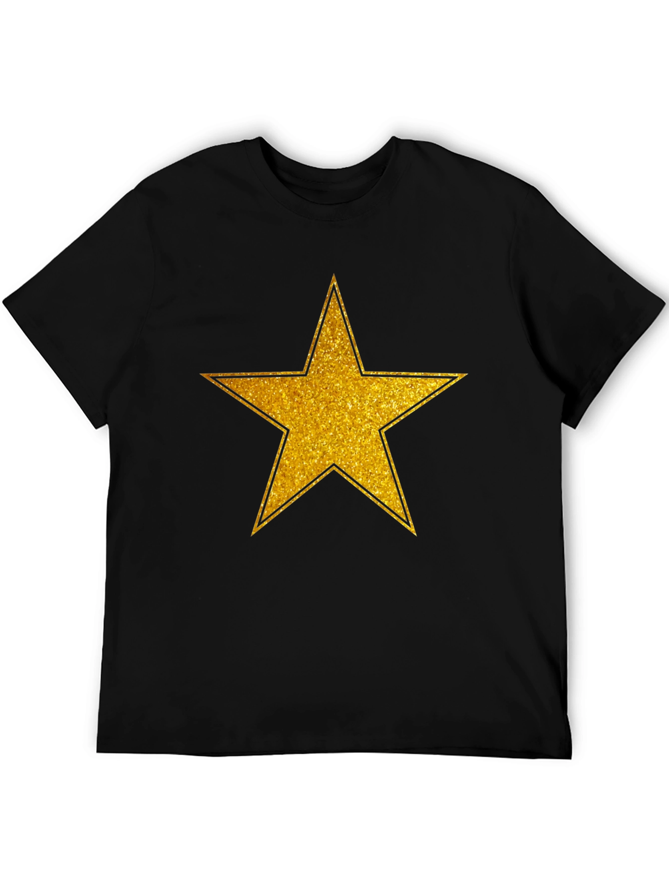Gold Star Graphic Black T-Shirt