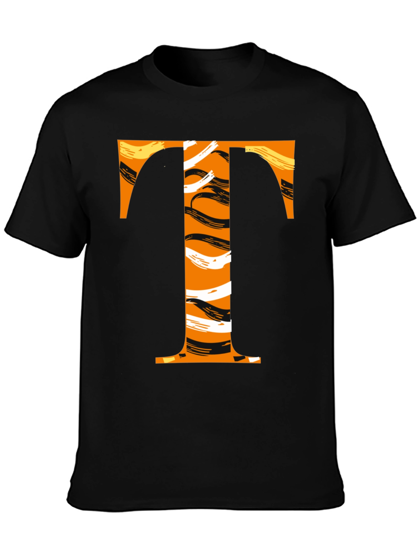 Bold T Graphic Tee - Black Cotton T-Shirt