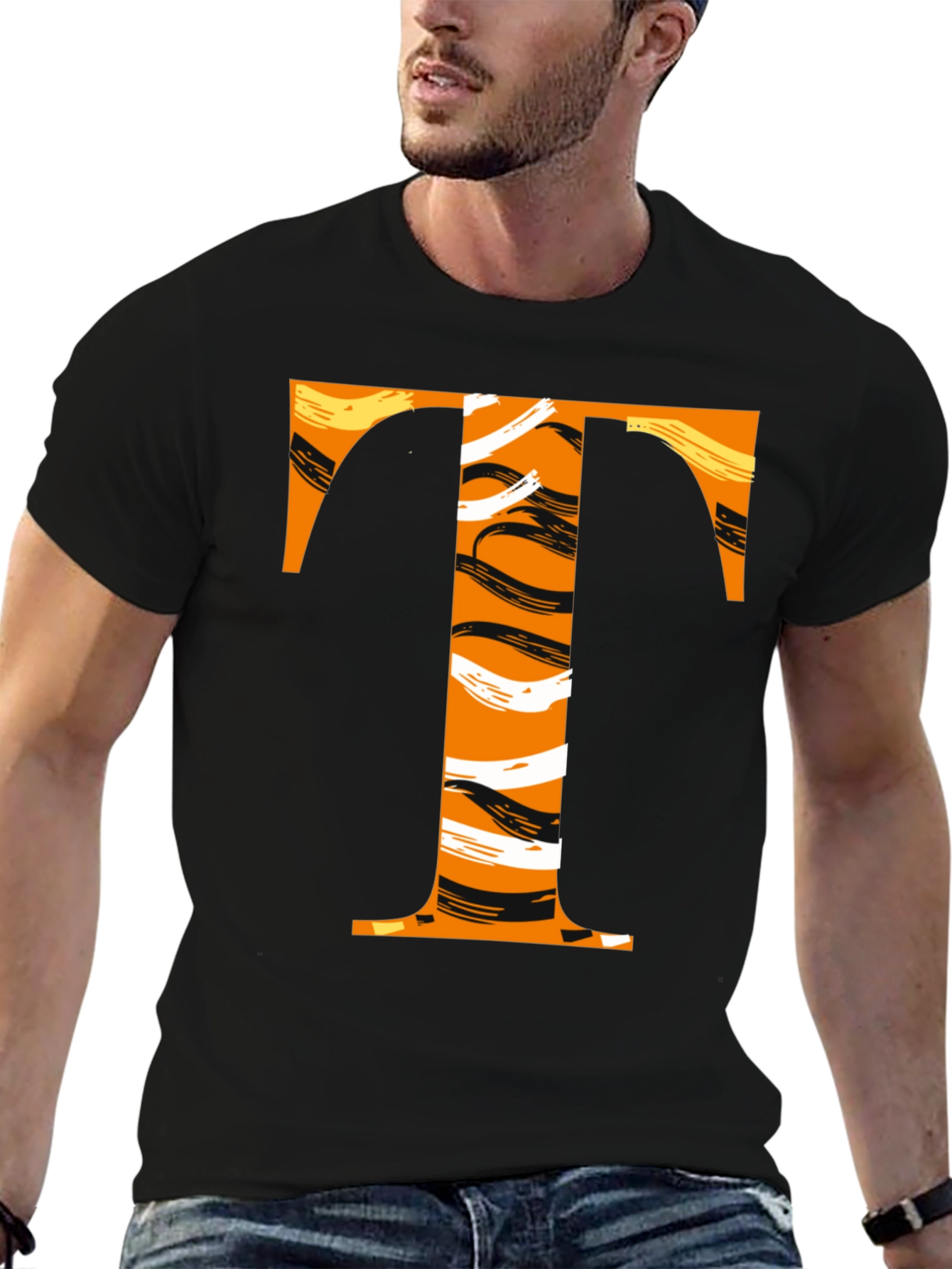 Bold T Graphic Tee - Black Cotton T-Shirt