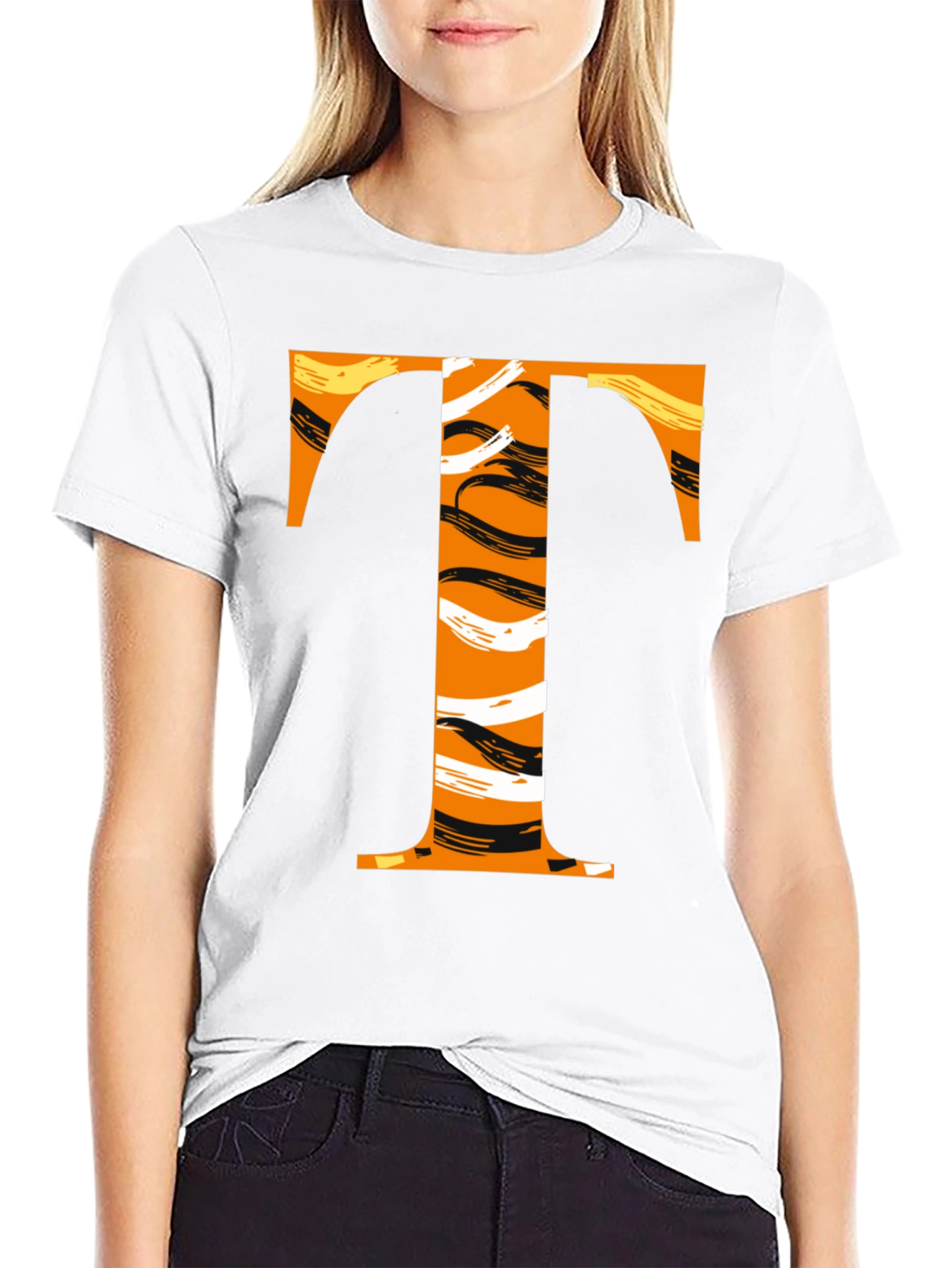 Bold T Graphic Tee - Black Cotton T-Shirt