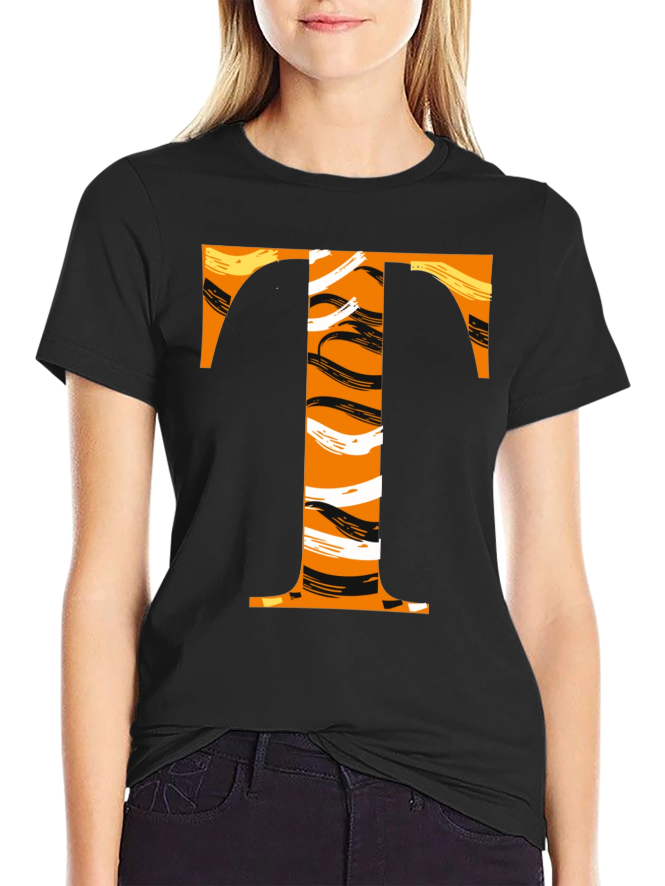 Bold T Graphic Tee - Black Cotton T-Shirt