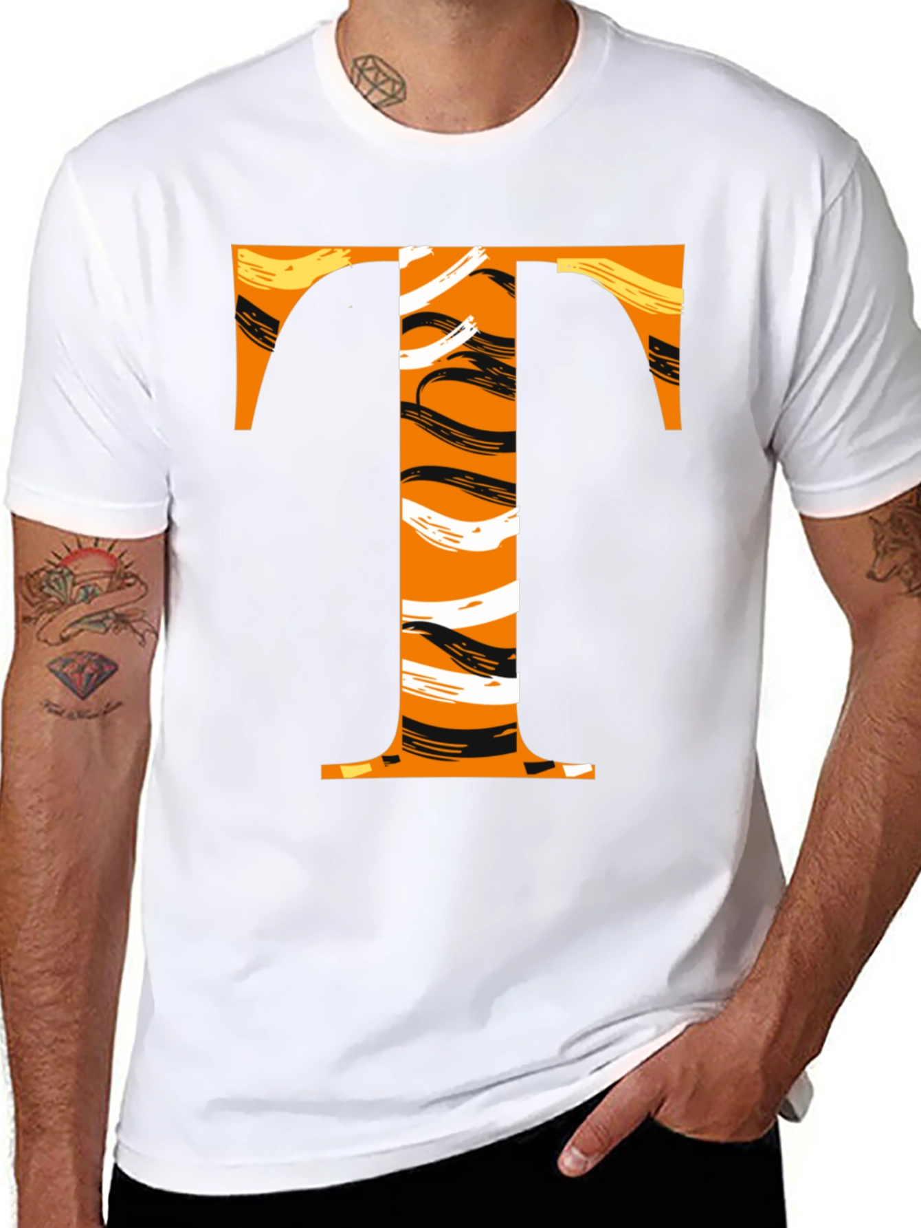 Bold T Graphic Tee - Black Cotton T-Shirt
