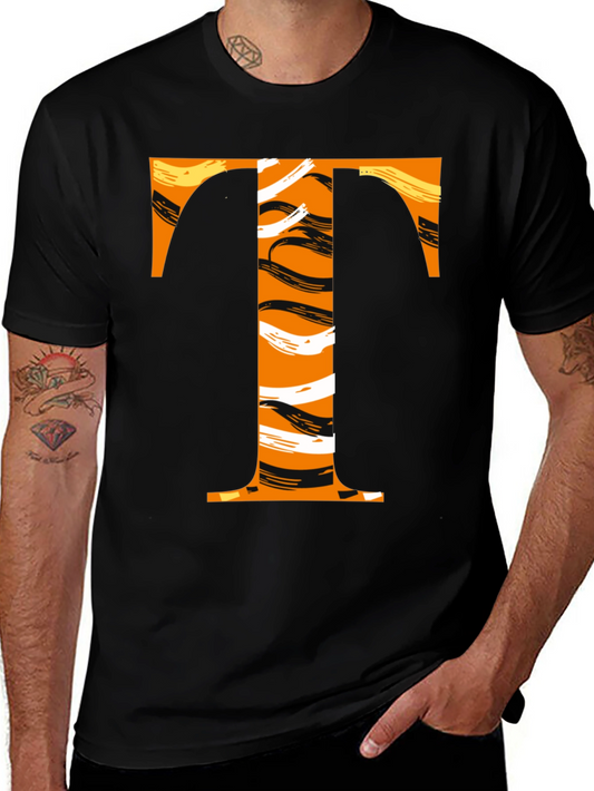Bold T Graphic Tee - Black Cotton T-Shirt
