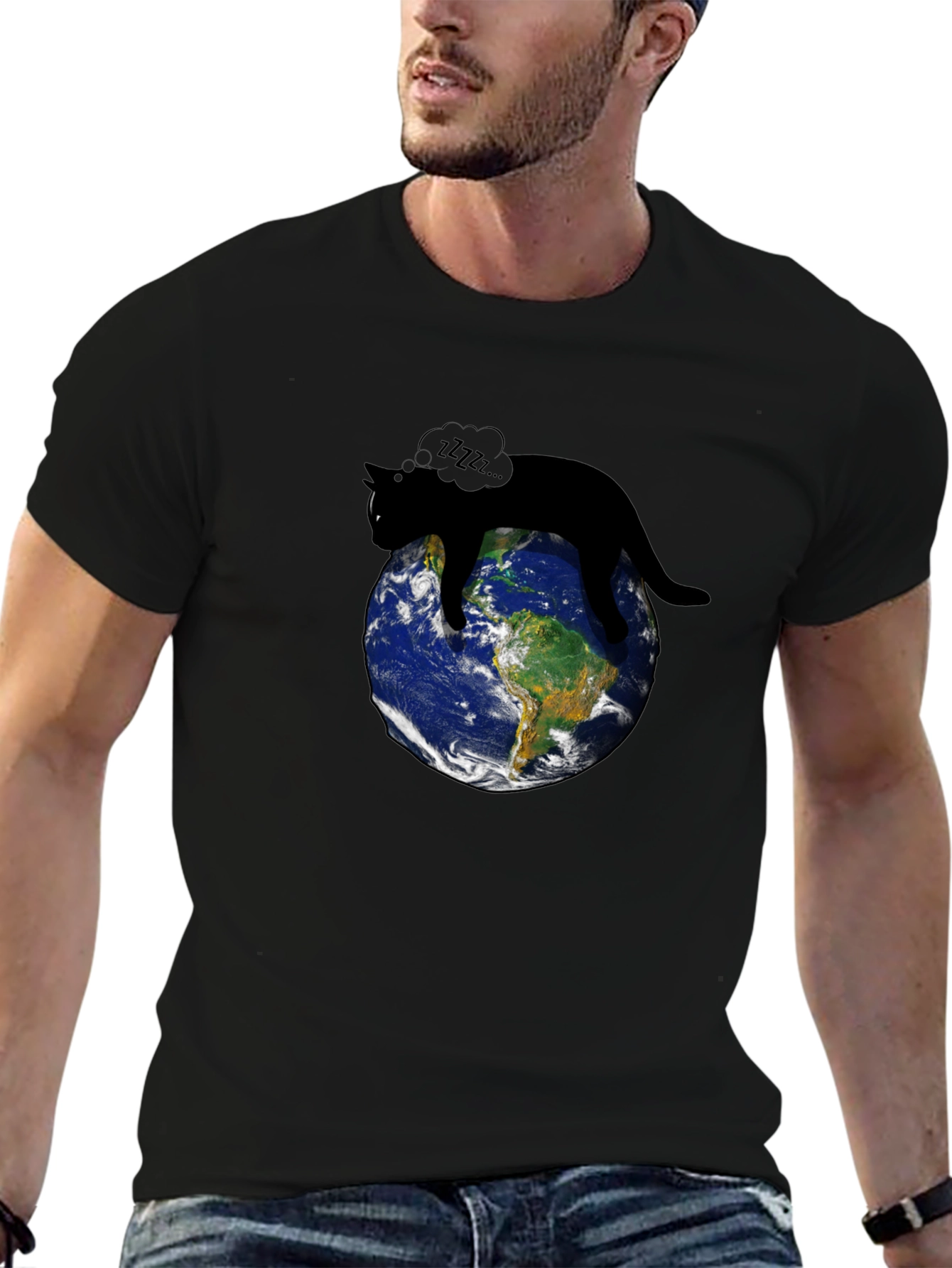 Cat Napping on Earth T-Shirt