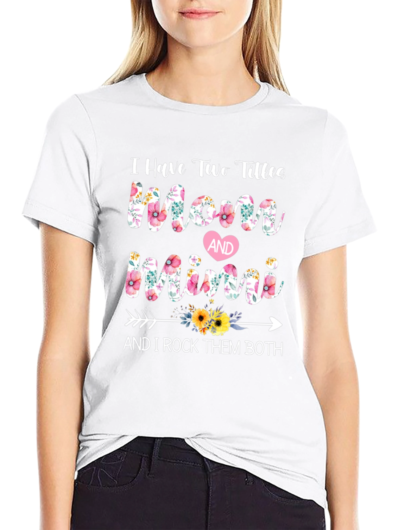 Mom and Mimi Floral Graphic T-Shirt
