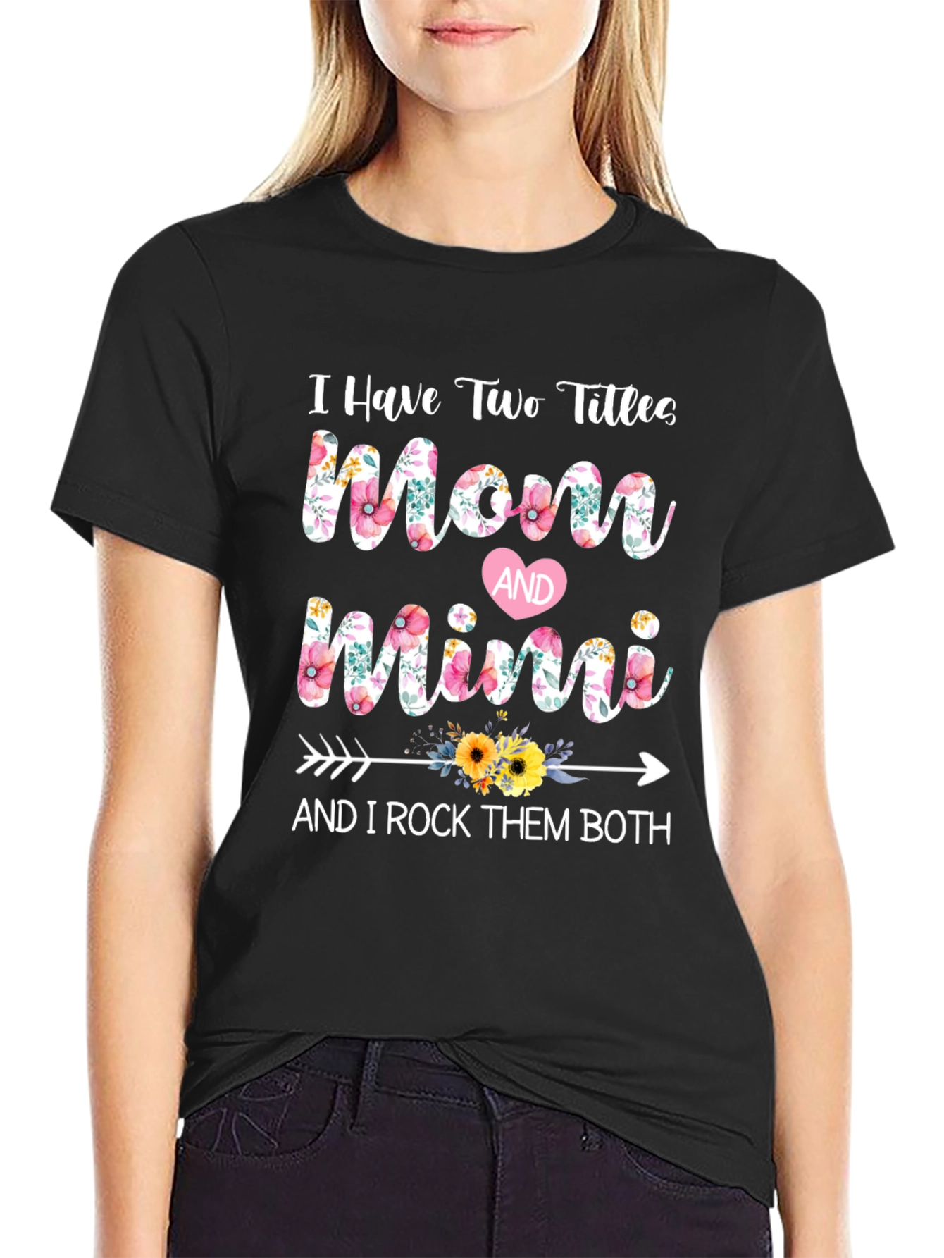 Mom and Mimi Floral Graphic T-Shirt