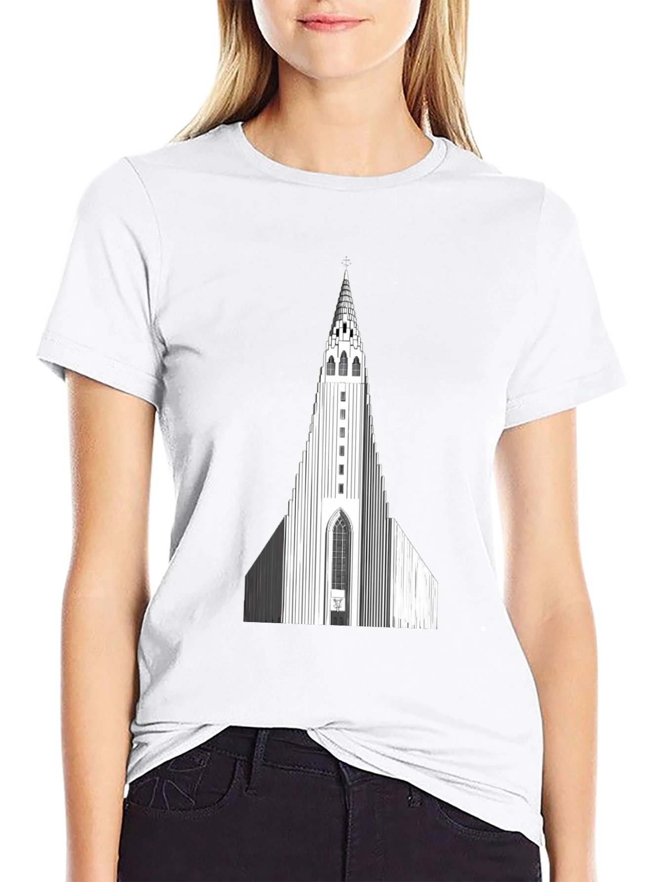 Hallgrímskirkja Church Graphic Tee - Black