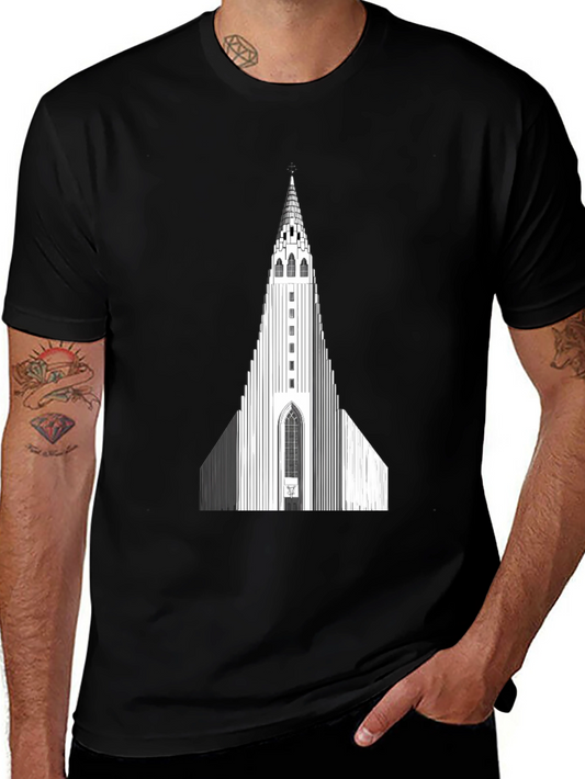 Hallgrímskirkja Church Graphic Tee - Black