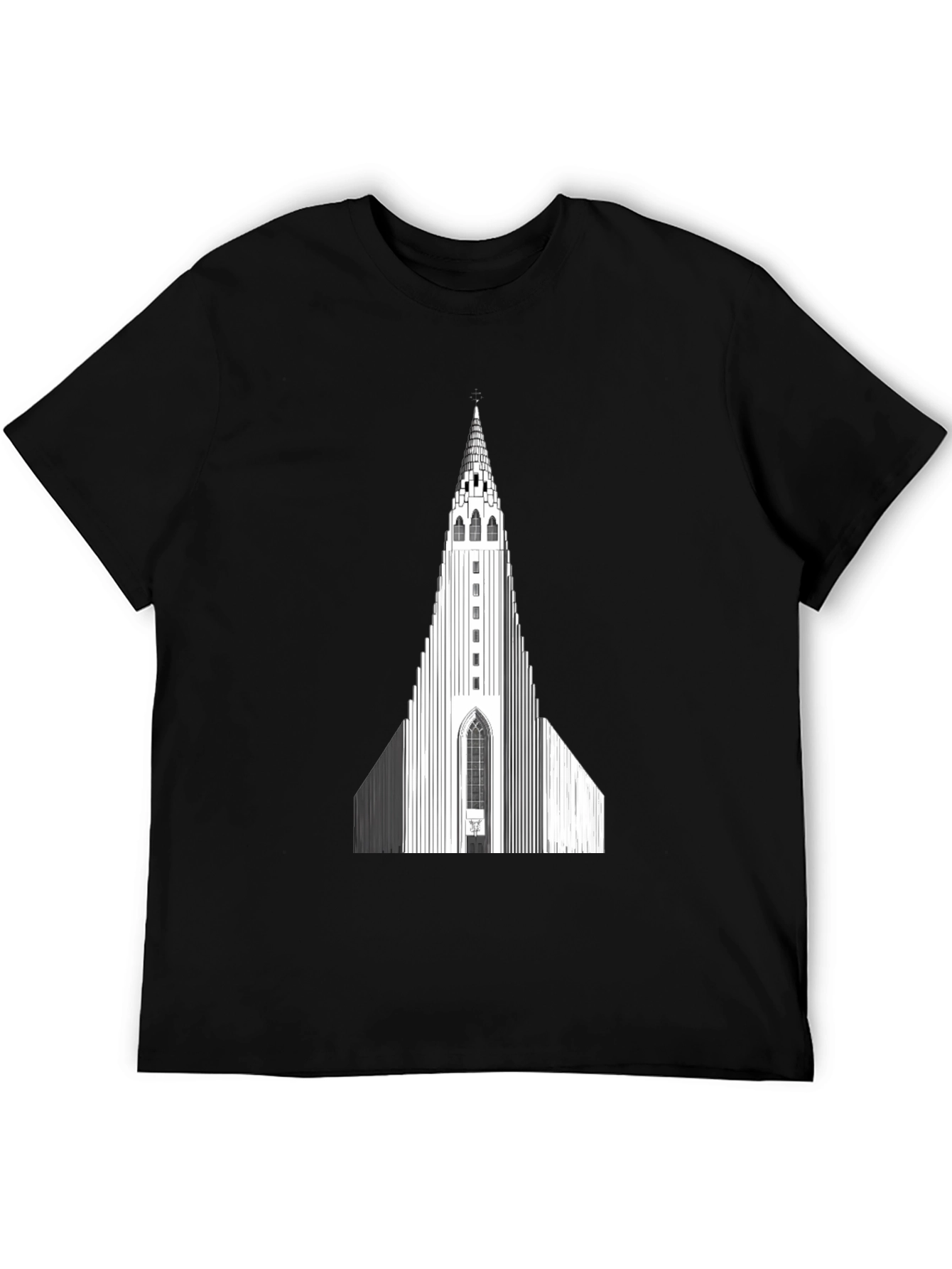 Hallgrímskirkja Church Graphic Tee - Black