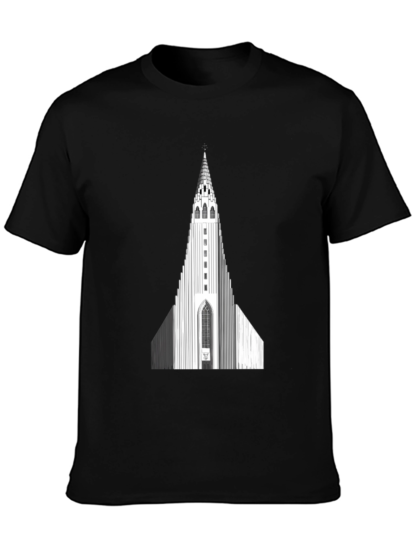 Hallgrímskirkja Church Graphic Tee - Black