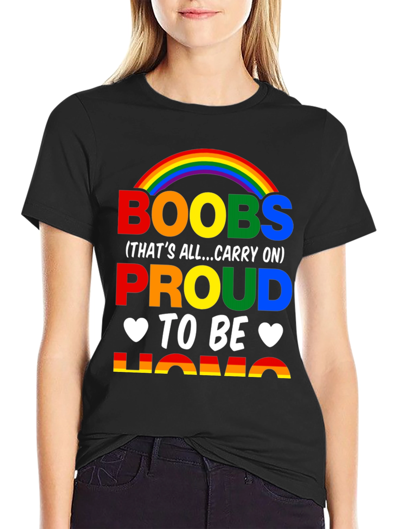 Boobs Proud to be Homo Rainbow T-Shirt