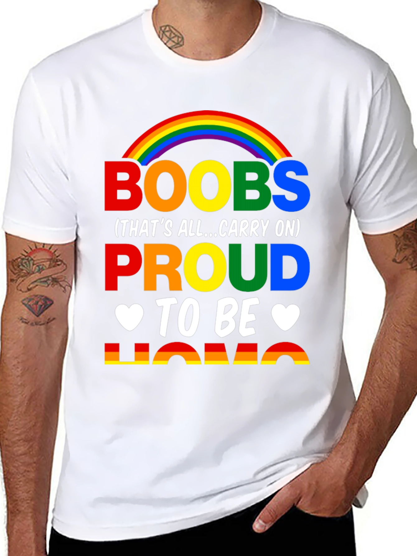 Boobs Proud to be Homo Rainbow T-Shirt
