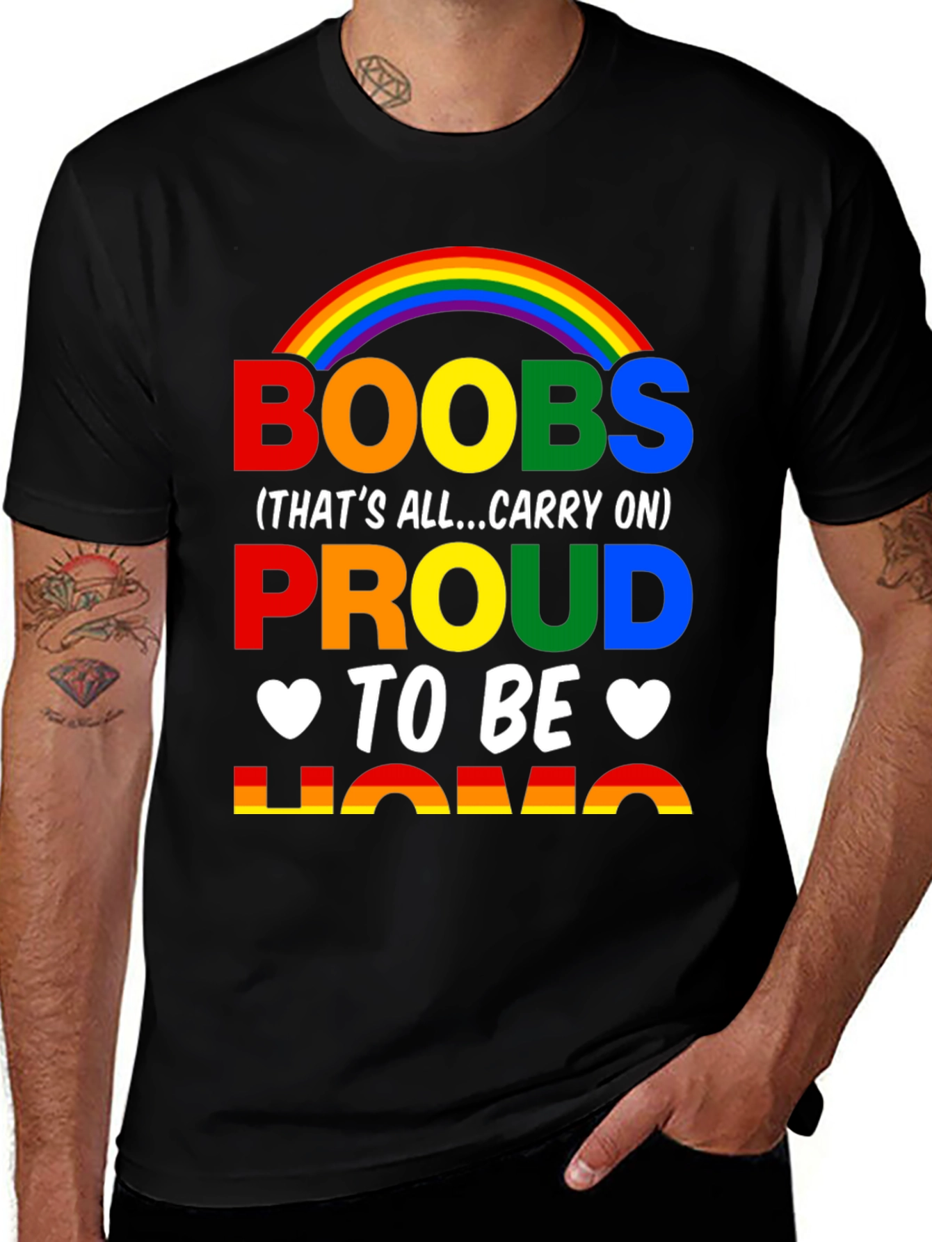 Boobs Proud to be Homo Rainbow T-Shirt